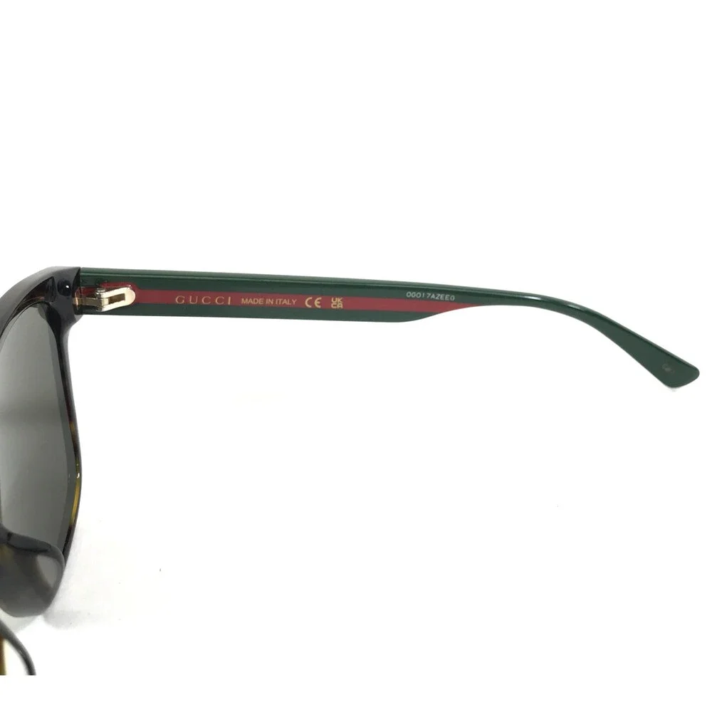 Gucci Sunglasses GG0417SK 003 Tortoise Green Red Asian Fit Frames w Brown Lenses